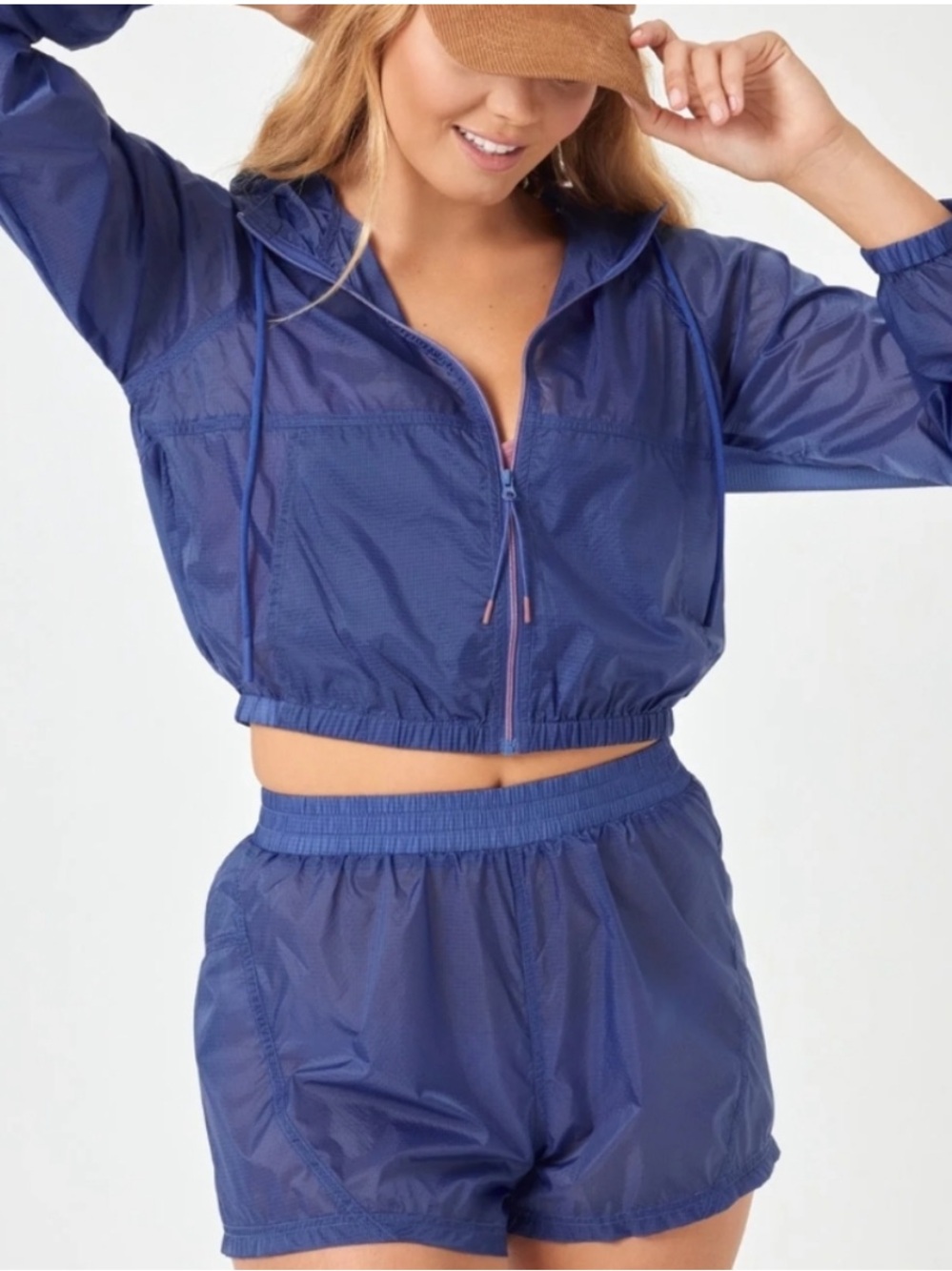 NWT L*Space Flyaway Jacket & Shorts Set - Navy Blue